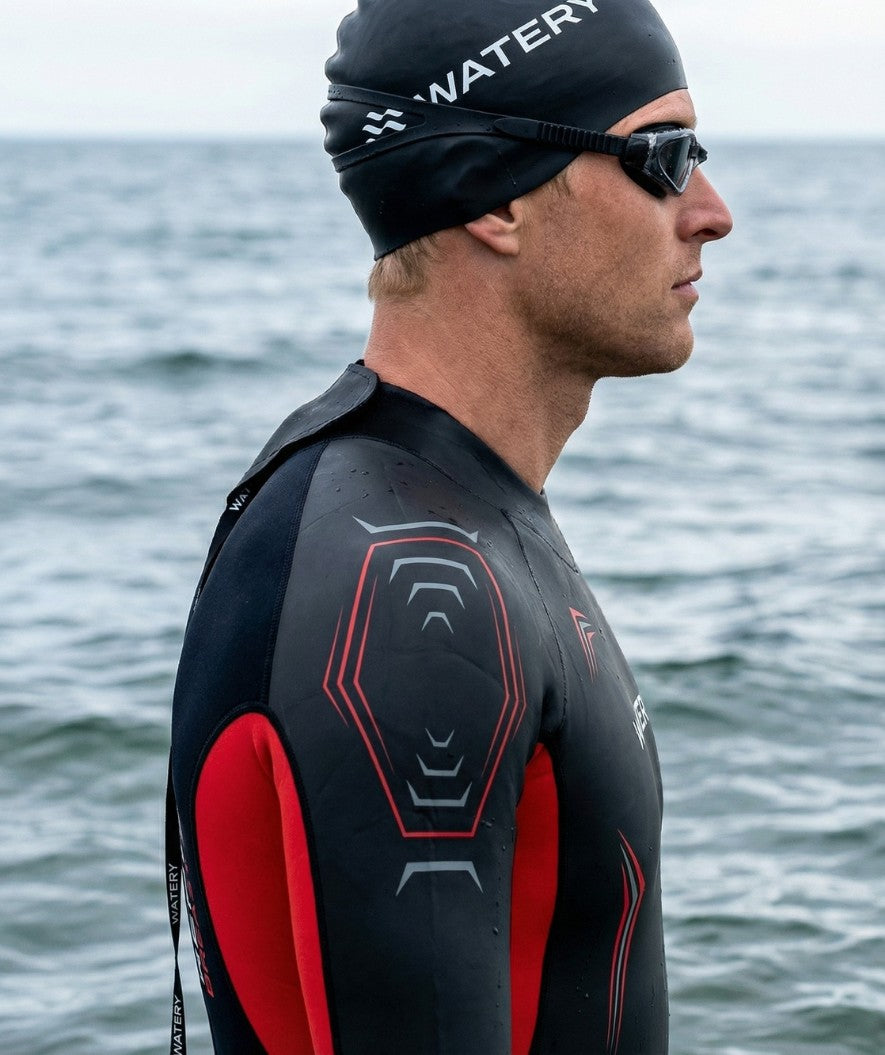 Watery märkäpuku miehille - Reptile Breast - Oranssi