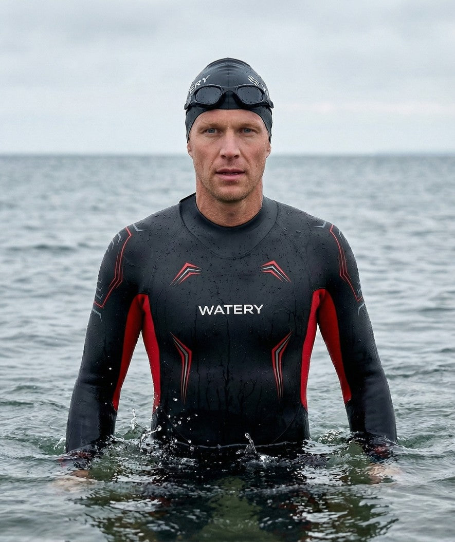 Watery märkäpuku miehille - Reptile Breast - Oranssi