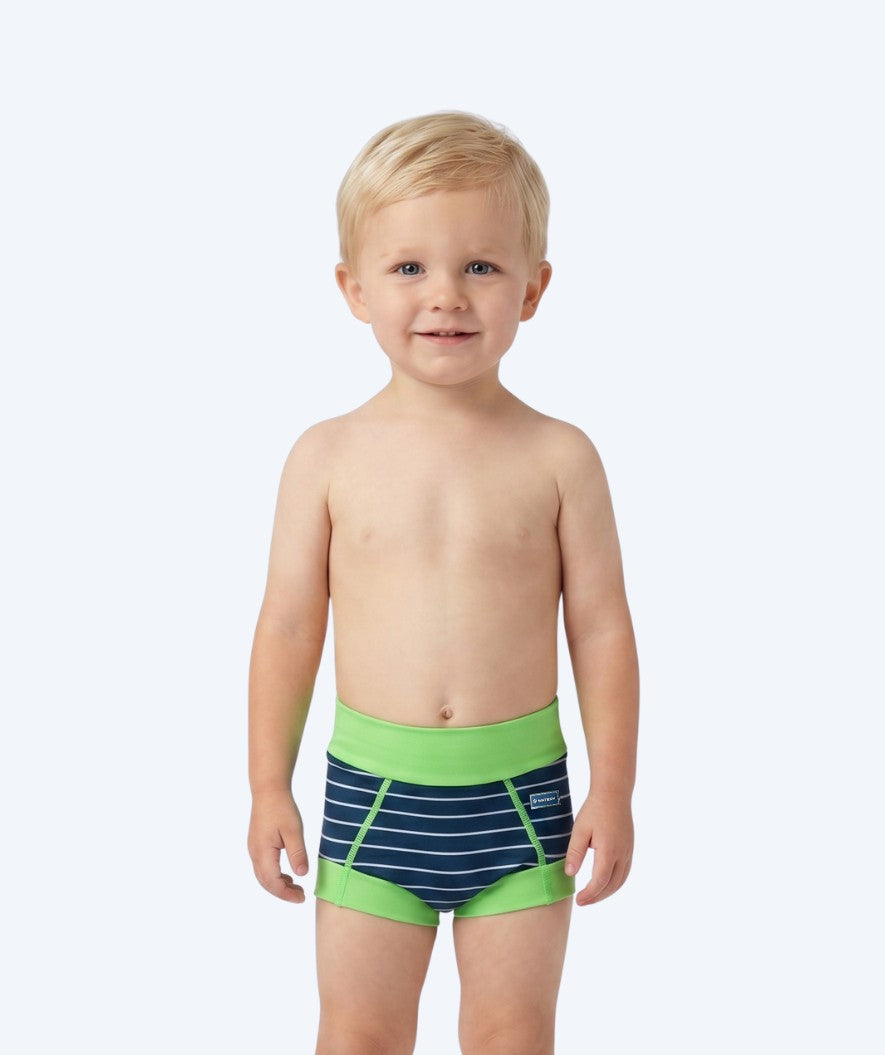 Watery uimavaipat lapsille - Neoprene Swim Nappy - Green Stripes