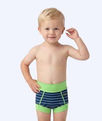Watery uimavaipat lapsille - Neoprene Swim Nappy - Green Stripes