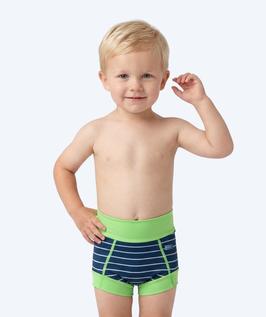 Watery uimavaipat lapsille - Neoprene Swim Nappy - Green Stripes