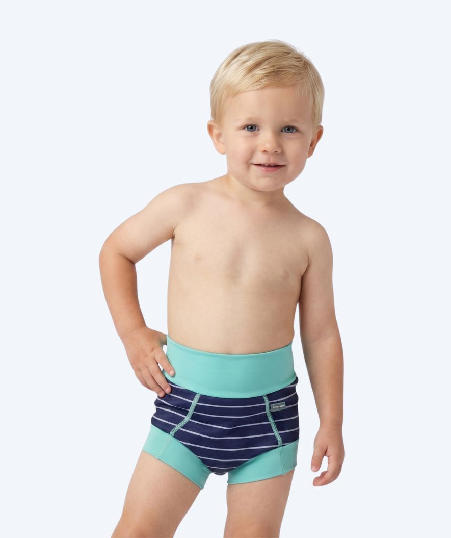 Watery uimavaipat lapsille - Neoprene Swim Nappy - Turquoise Stripes