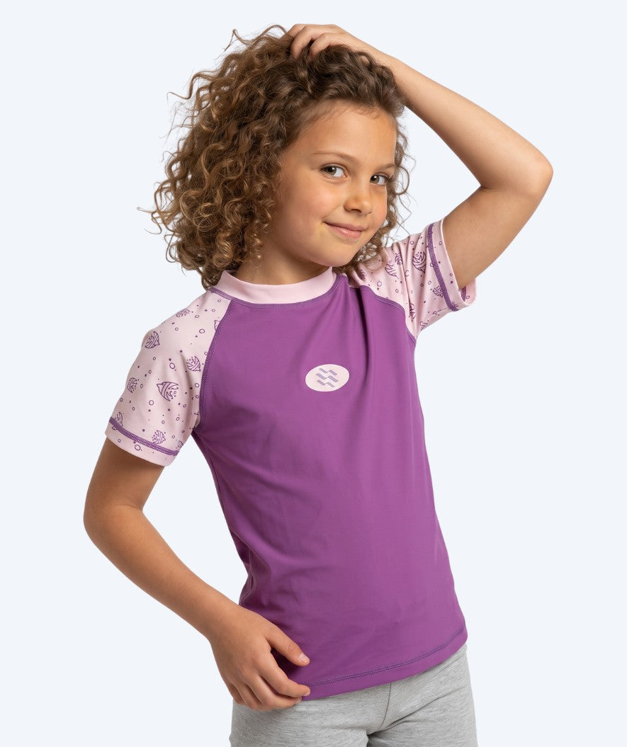 Watery UV-paidat lapsille - Brandman Lyhythihainen Rashguard - Pinkki/violetti