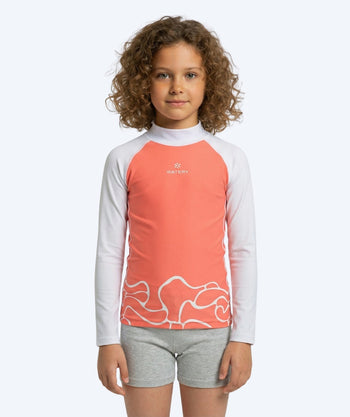 Watery UV-paidat lapsille - Chilton Pitkähihainen Rashguard - Vaaleanpunainen/valkoinen