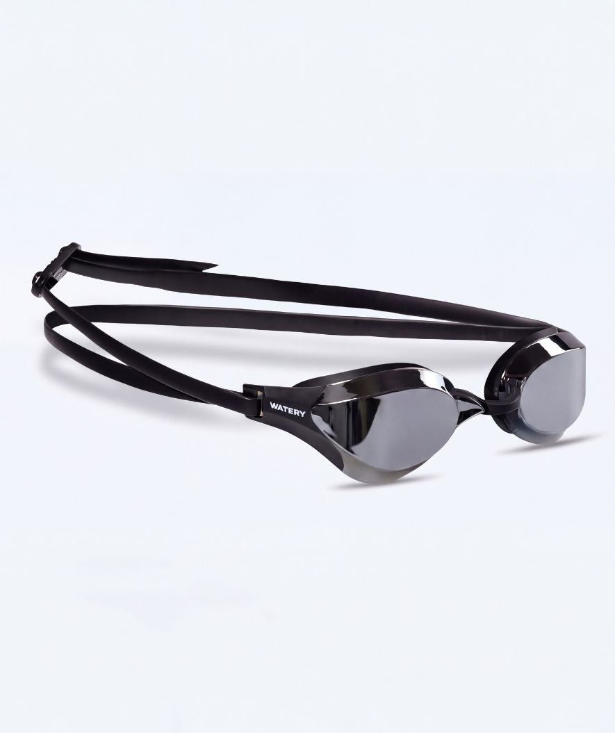 Watery Elite-uimalasit - Rattle Pro Mirror - Musta/hopea