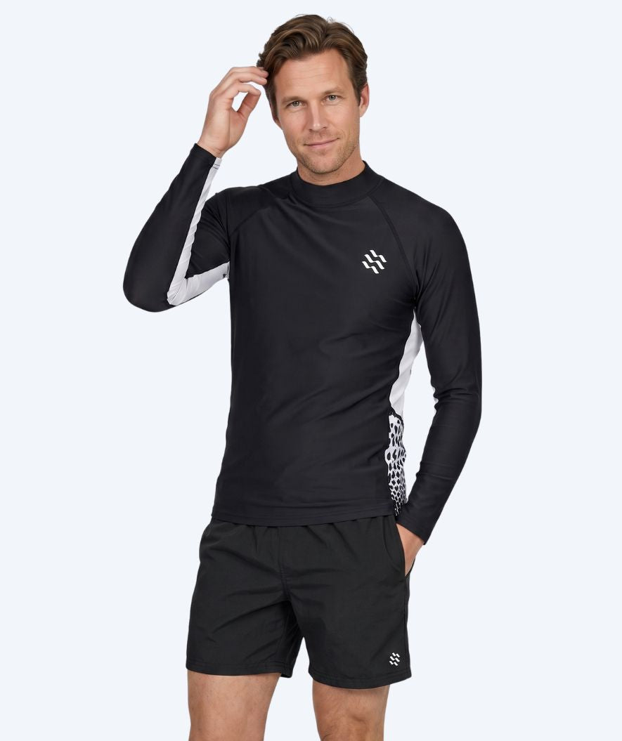Watery UV-paidat miehille - Scylla Pitkähihainen Rashguard - Musta/valkoinen