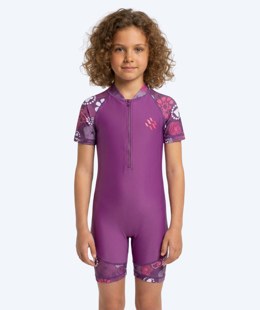 Watery UV-puvut lapsille - Athena Lyhythihainen Rashguard - Violetti