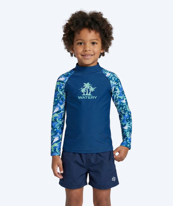 Watery UV-paidat lapsille - Katsu Pitkähihainen Rashguard - Vaaleansininen/tummansininen