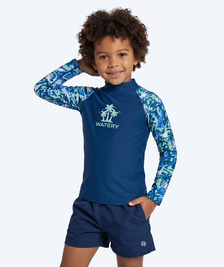 Watery UV-paidat lapsille - Katsu Pitkähihainen Rashguard - Vaaleansininen/tummansininen