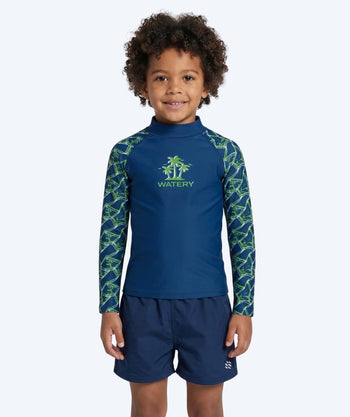 Watery UV-paidat lapsille - Katsu Pitkähihainen Rashguard - Vihreä/tummansininen