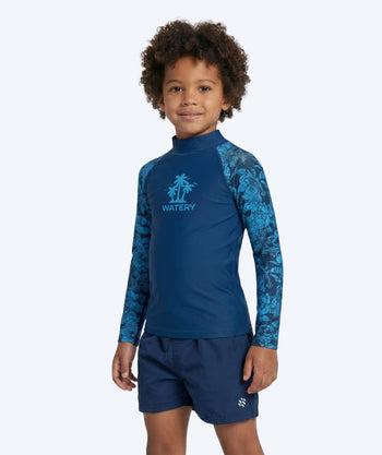 Watery UV-paidat lapsille - Katsu Pitkähihainen Rashguard - Sininen/tummansininen