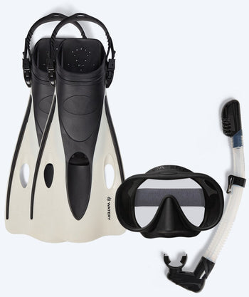 Watery snorkkelisetti aikuisille (yli 15 vuotiaille) - Launch/Alton - Musta/Valkoinen