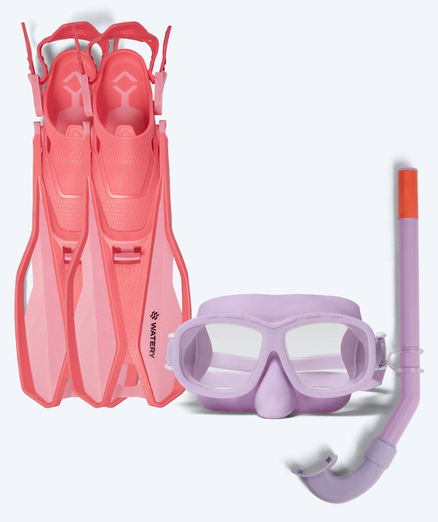 Watery snorkkelisetti lapsille (4-10) - Sunset/Wyre - Violetti/pinkki