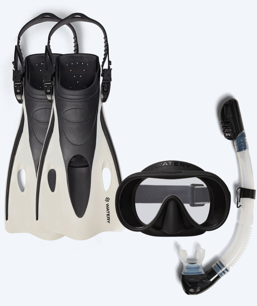 Watery snorkkelisetti lapsille (4-10) - Launch/Alton - Musta/Valkoinen