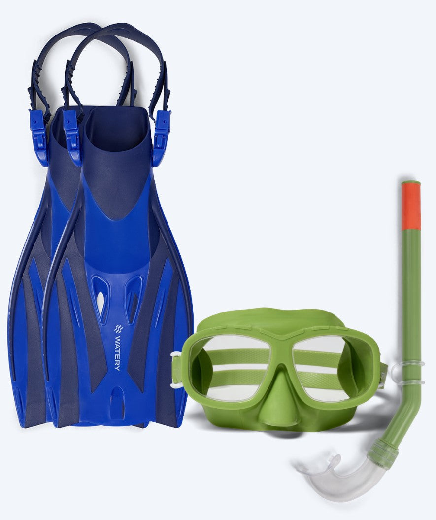 Watery snorkkelisetti lapsille (4-10) - Shack/Wyre - Vihreä/Sininen