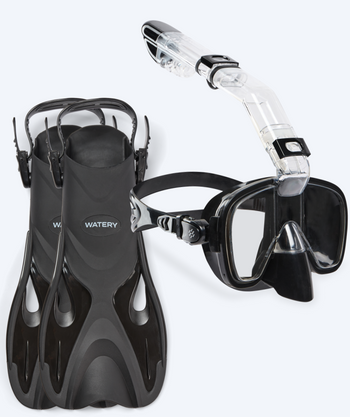 Watery snorkkelisetti lapsille - Fisher/Pearl - Musta