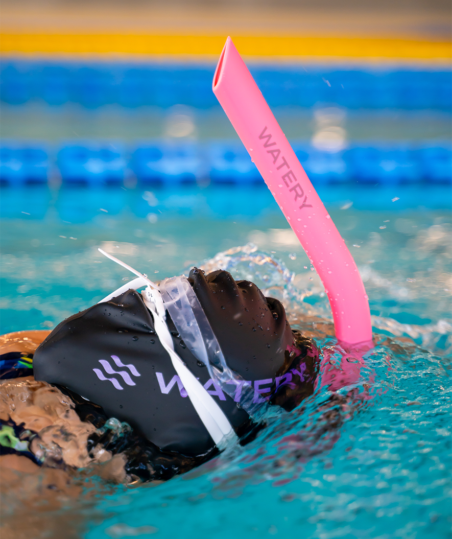 Watery keskisnorkkeli junioreille (10-15) - Hydrolite - Musta