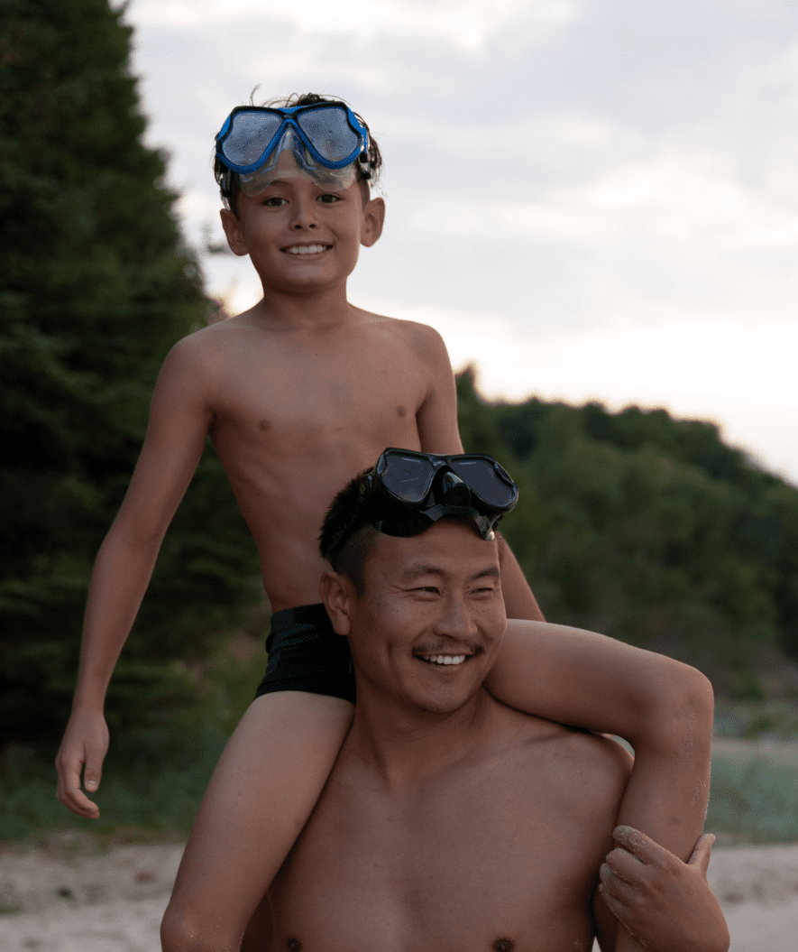 Watery sukellusmaski aikuisille (yli 12-vuotiaille) - Hudson - Musta/sininen