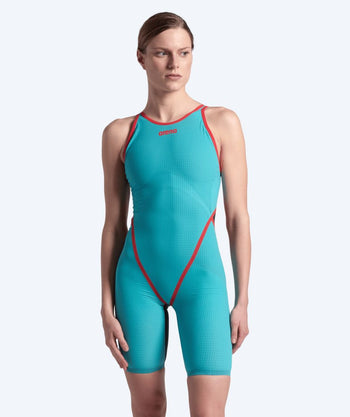 Arena kilpailu-uimapuvut naisille - Carbon Core FX - turkoosi/punainen