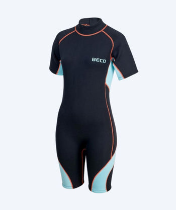 Beco neopreenimärkäpuku naisille - Neoprene Shorty - Musta/vaaleansininen