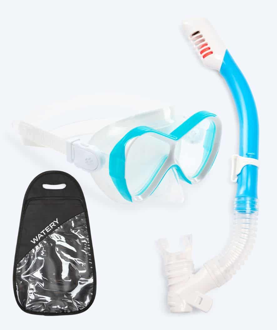 Watery Combo snorkkelisetti lapsille - Triton Full-dry - Vaaleansininen