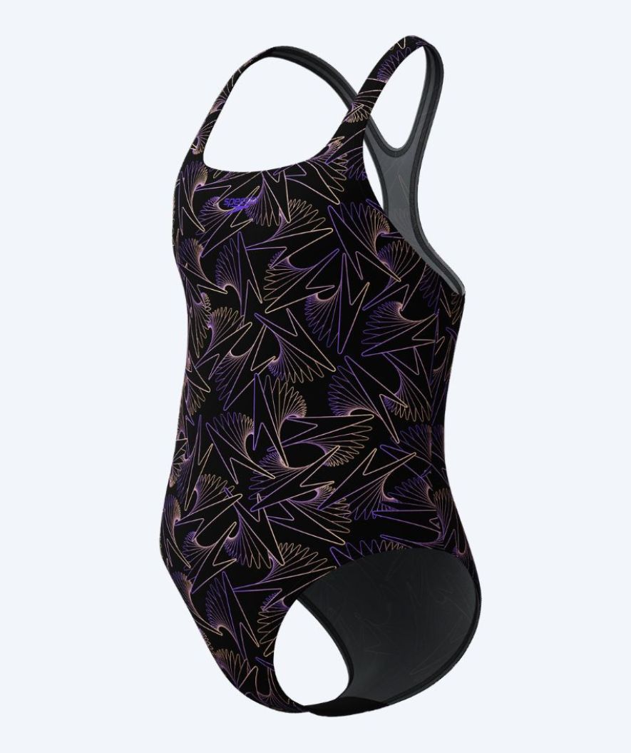 Speedo uimapuku tytöille - Hyperboom Allover Medalist - Musta/Violetti
