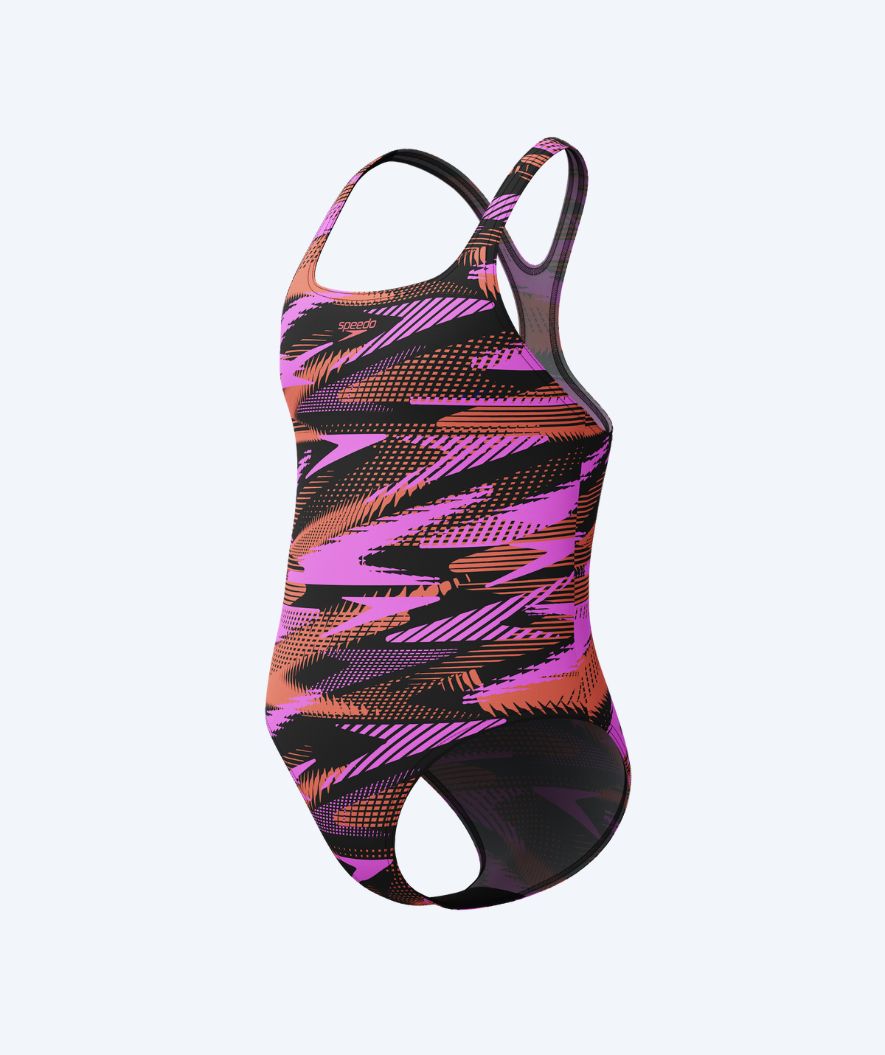 Speedo uimapuku tytöille - Hyperboom Allover Medalist - Pinkki/Oranssi