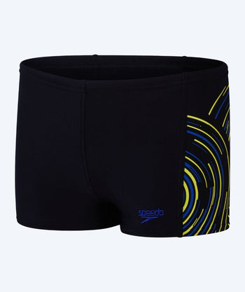 Speedo aquashorts pojille - Plastisol Placement - Musta/sininen/keltainen