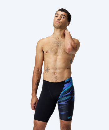 Speedo pitkät uimahousut miehille - Hyperboom V-Cut - Musta/sininen