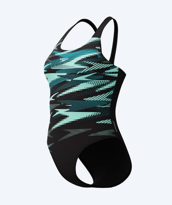 Speedo uimapuku naisille - Hyperboom Placement Muscleback - Musta/Turkoosi