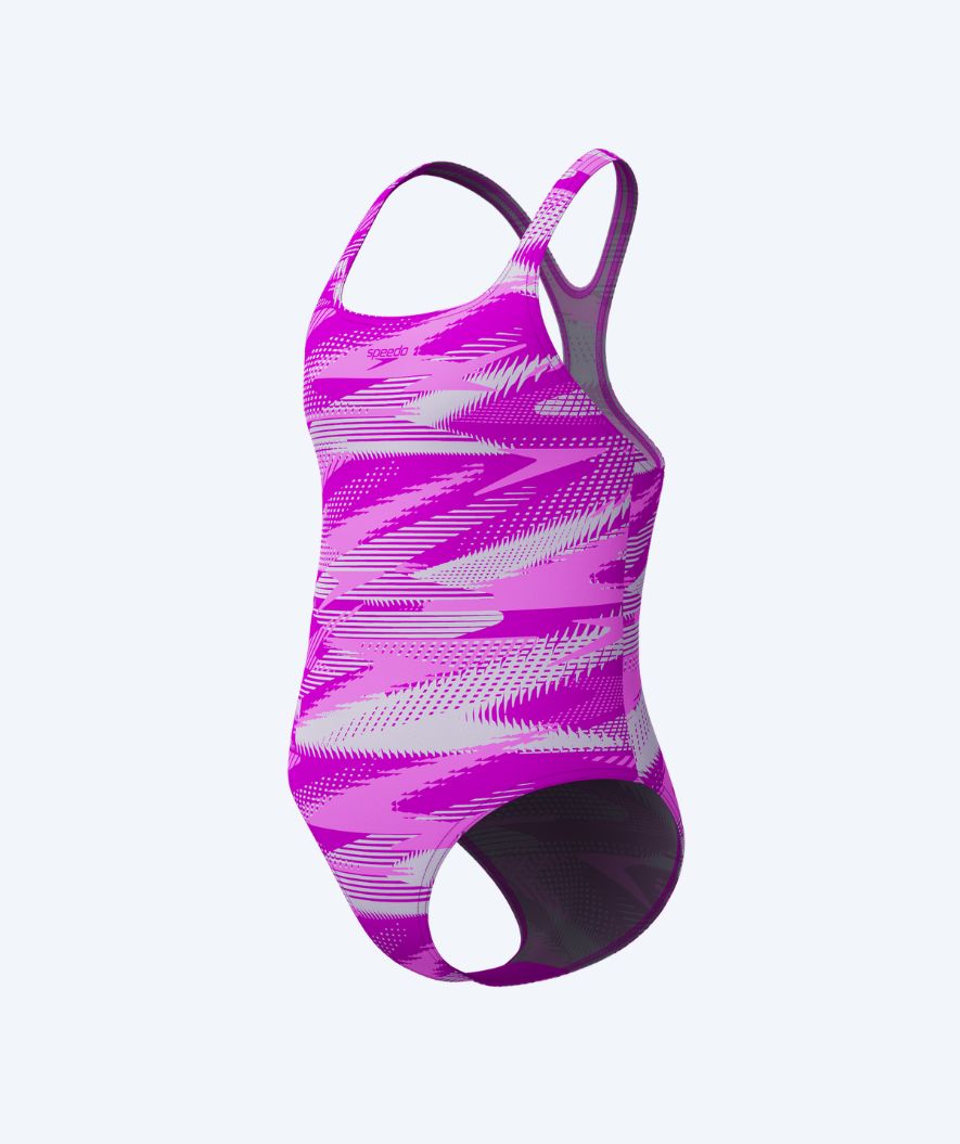 Speedo uimapuku tytöille - Hyperboom Allover Medalist - Vaaleanpunainen/Violetti