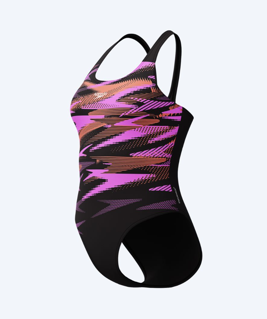 Speedo uimapuku naisille - Hyperboom Placement Muscleback - Musta/Pinkki
