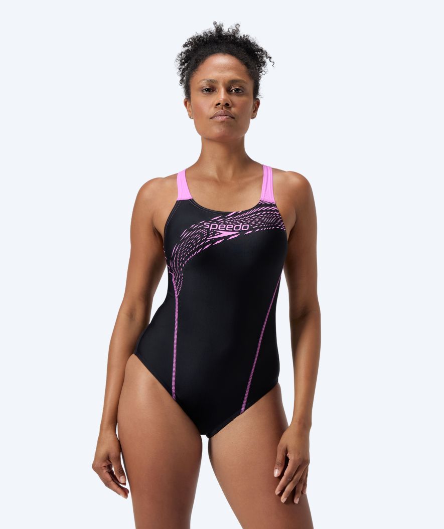 Speedo uimapuku naisille - Medley Logo - Musta/pinkki