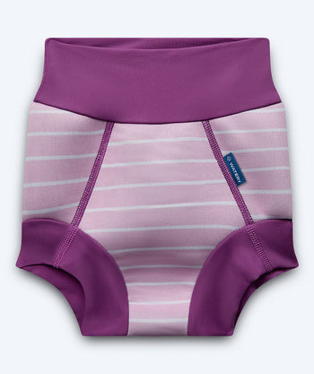 Watery uimavaipat lapsille - Neoprene Swim Nappy - Purple Stripes