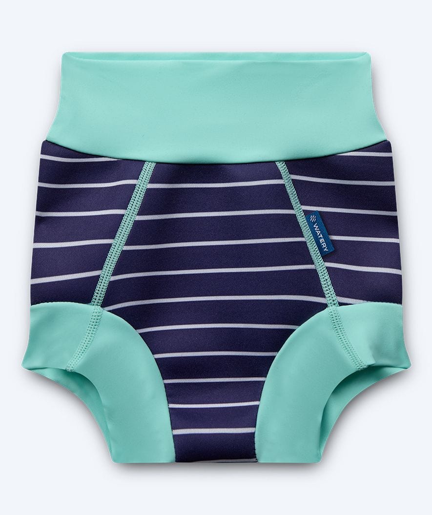 Watery uimavaipat lapsille - Neoprene Swim Nappy - Turkoosit Raidat