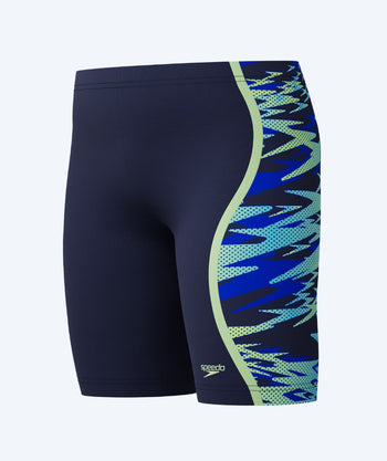 Speedo pitkät uimahousut pojille - Hyperboom Splice - Tummansininen/vihreä