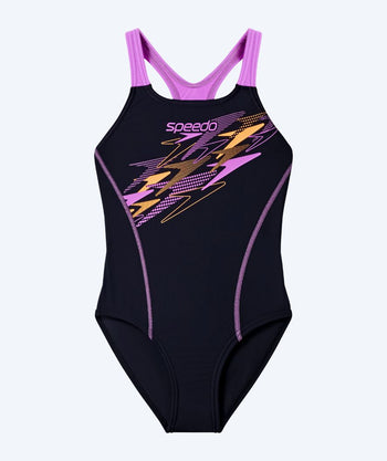 Speedo uimapuku tytöille - Medley Logo Medalist - Musta/Violetti