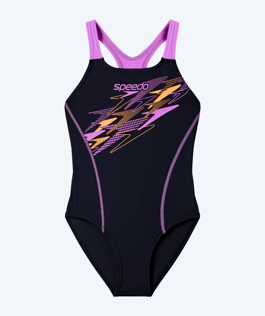 Speedo uimapuku tytöille - Medley Logo Medalist - Musta/Violetti