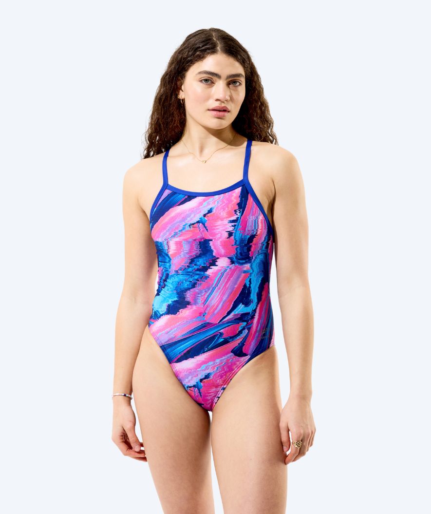 Speedo uimapuku naisille - Printed Turnback - Sininen/Pinkki