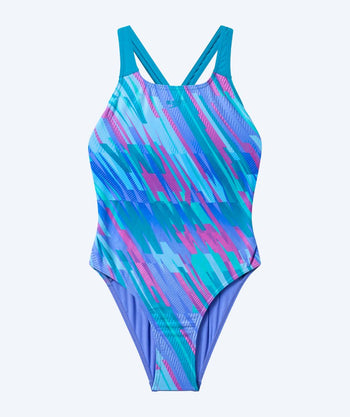 Speedo uimapuku tytöille - Print Powerback - Violetti/Sininen
