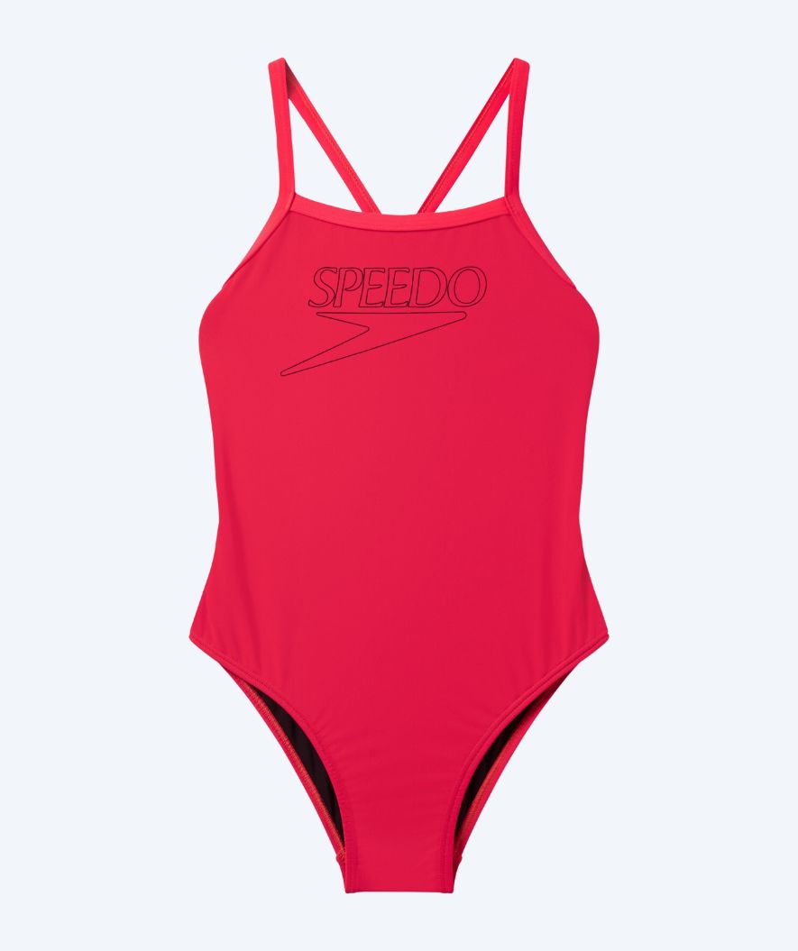 Speedo uimapuku tytöille - Endurance Logo Thinstrap - Vaaleanpunainen