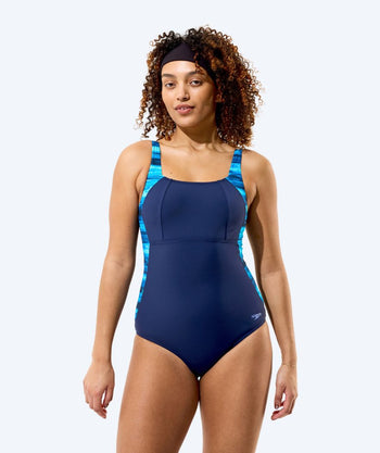 Speedo uimapuku naisille - Print Luna Lustre - Tummansininen/Vaaleansininen