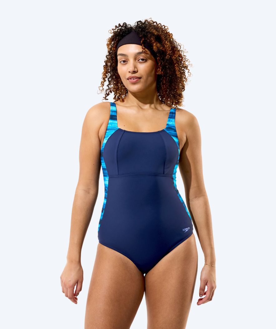 Speedo uimapuku naisille - Print Luna Lustre - Tummansininen/Vaaleansininen