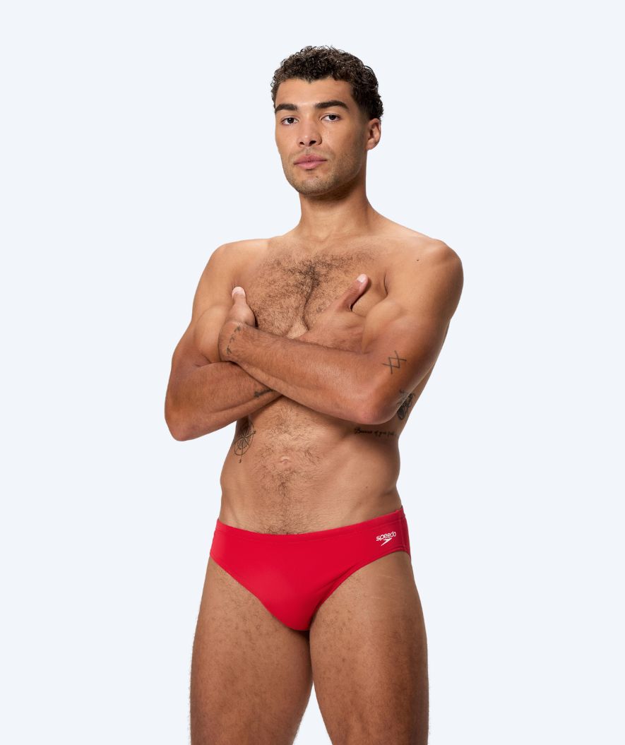 Speedo kolmiomalliset uimahousut miehille - Endurance Logo - Punainen