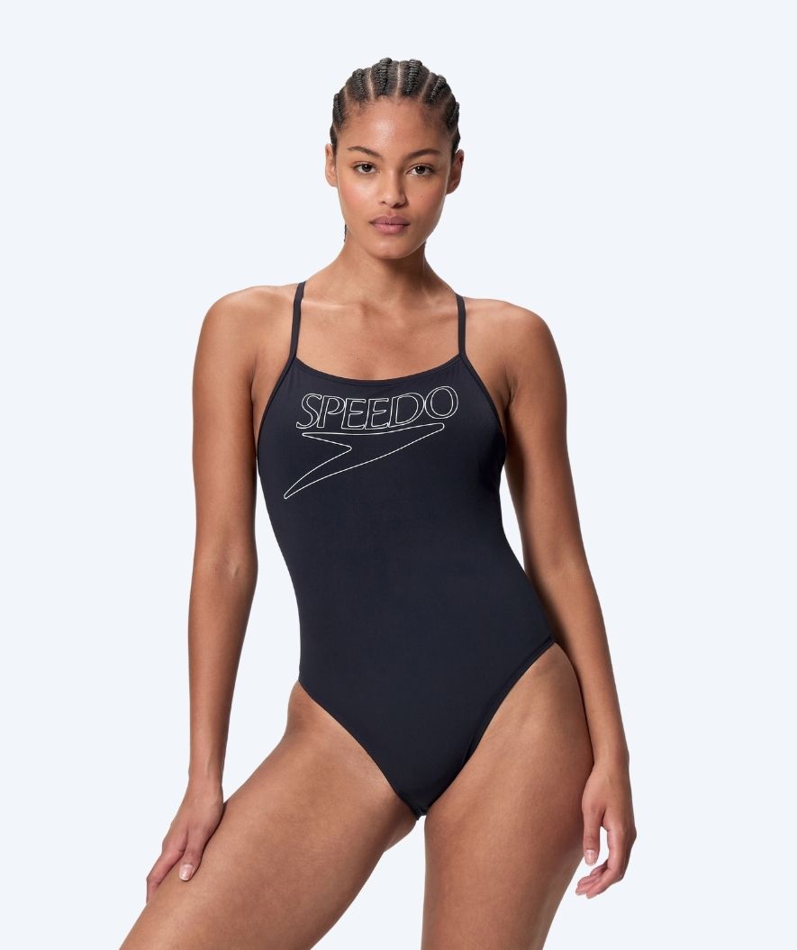 Speedo uimapuku naisille - Endurance Logo Thin Strap - Musta