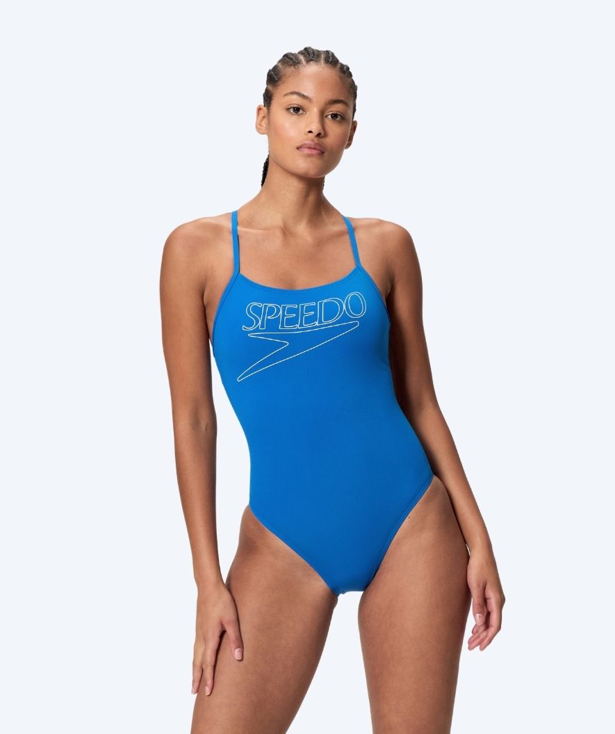 Speedo uimapuku naisille - Endurance Logo Thin Strap - Vaaleansininen
