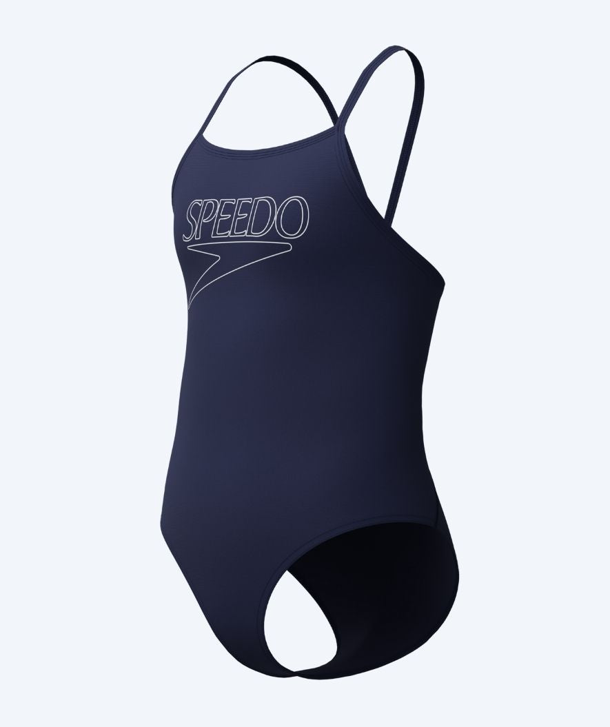 Speedo uimapuku tytöille - Endurance Logo Thinstrap - Tummansininen