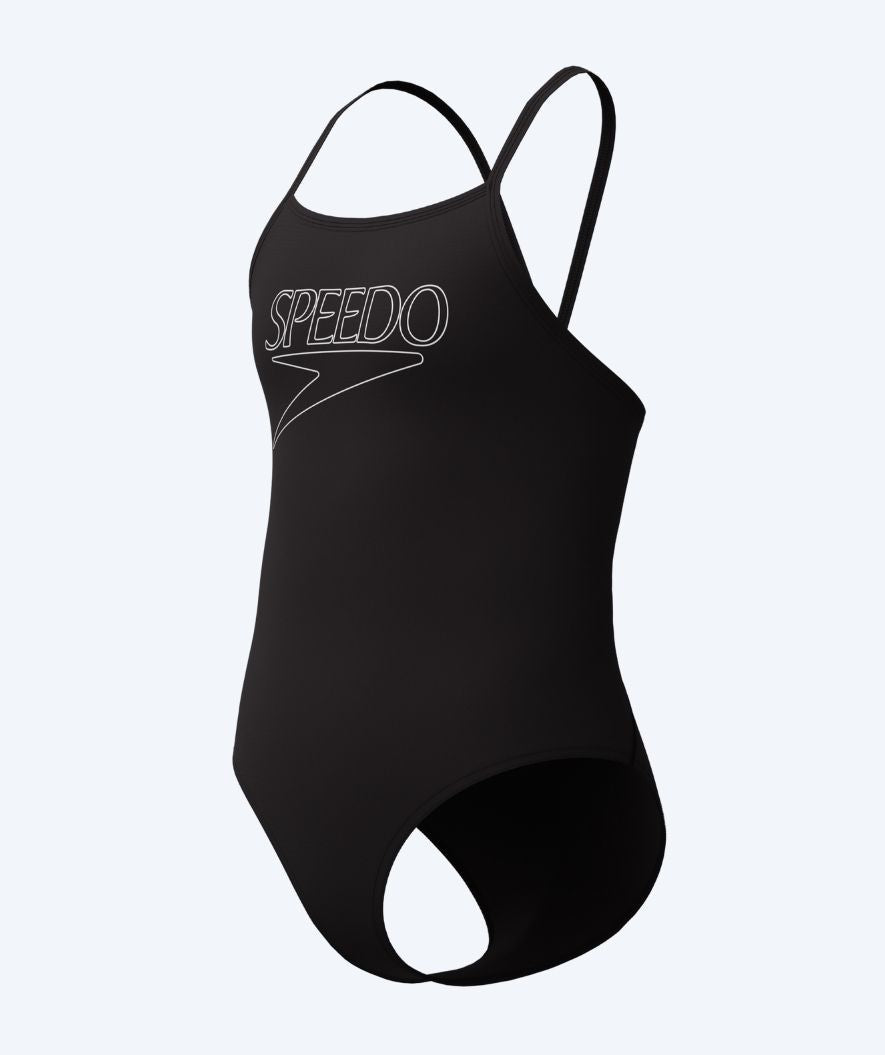 Speedo uimapuku tytöille - Endurance Logo Thinstrap - Musta