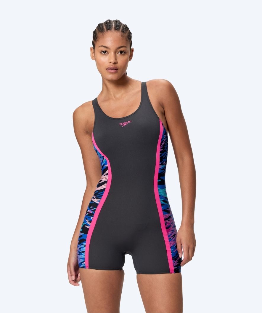 Speedo uimapuku hameella naisille - Hyperboom Splice Muscleback - Musta/Pinkki