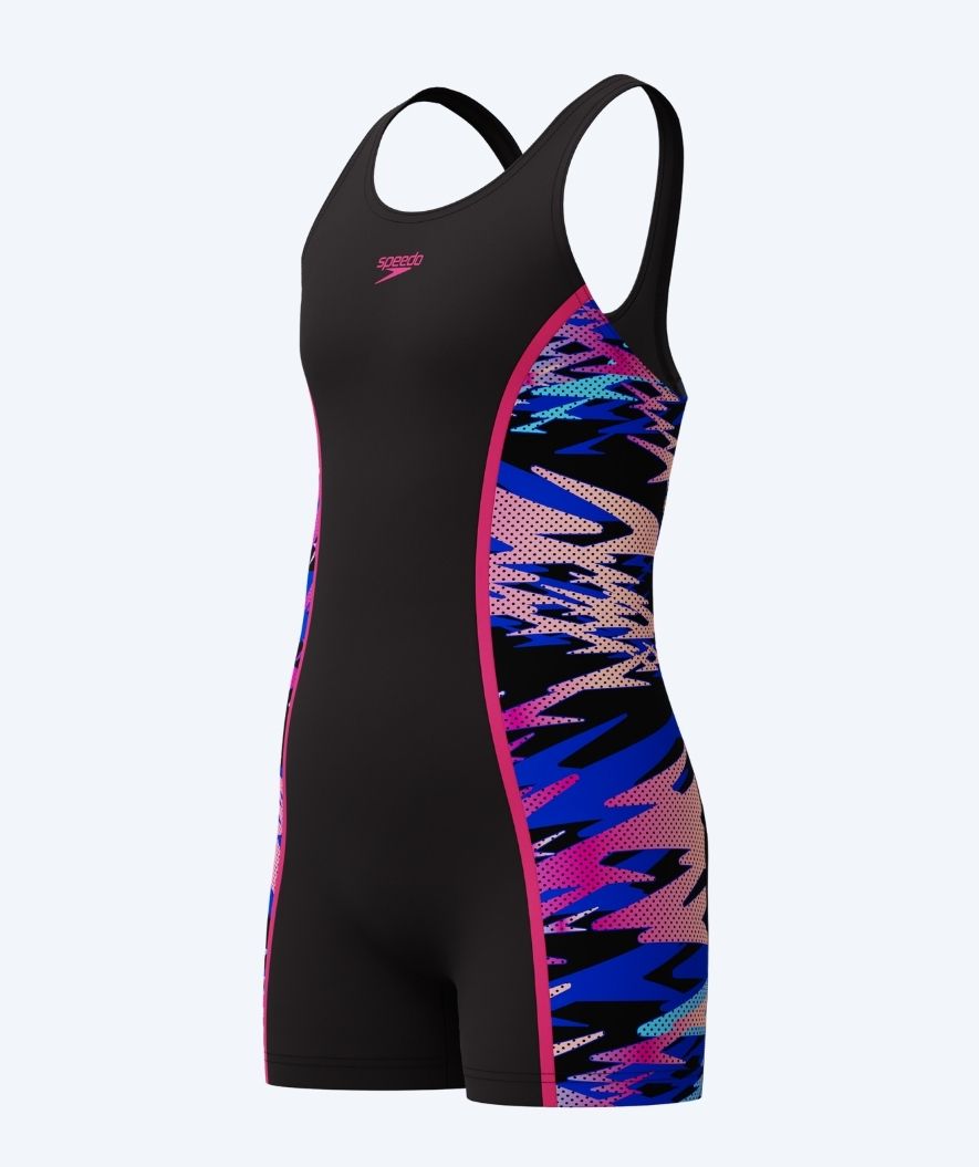 Speedo uimapuku hameella tytöille - Hyperboom Splice Muscleback - Musta/Pinkki/Monivärinen